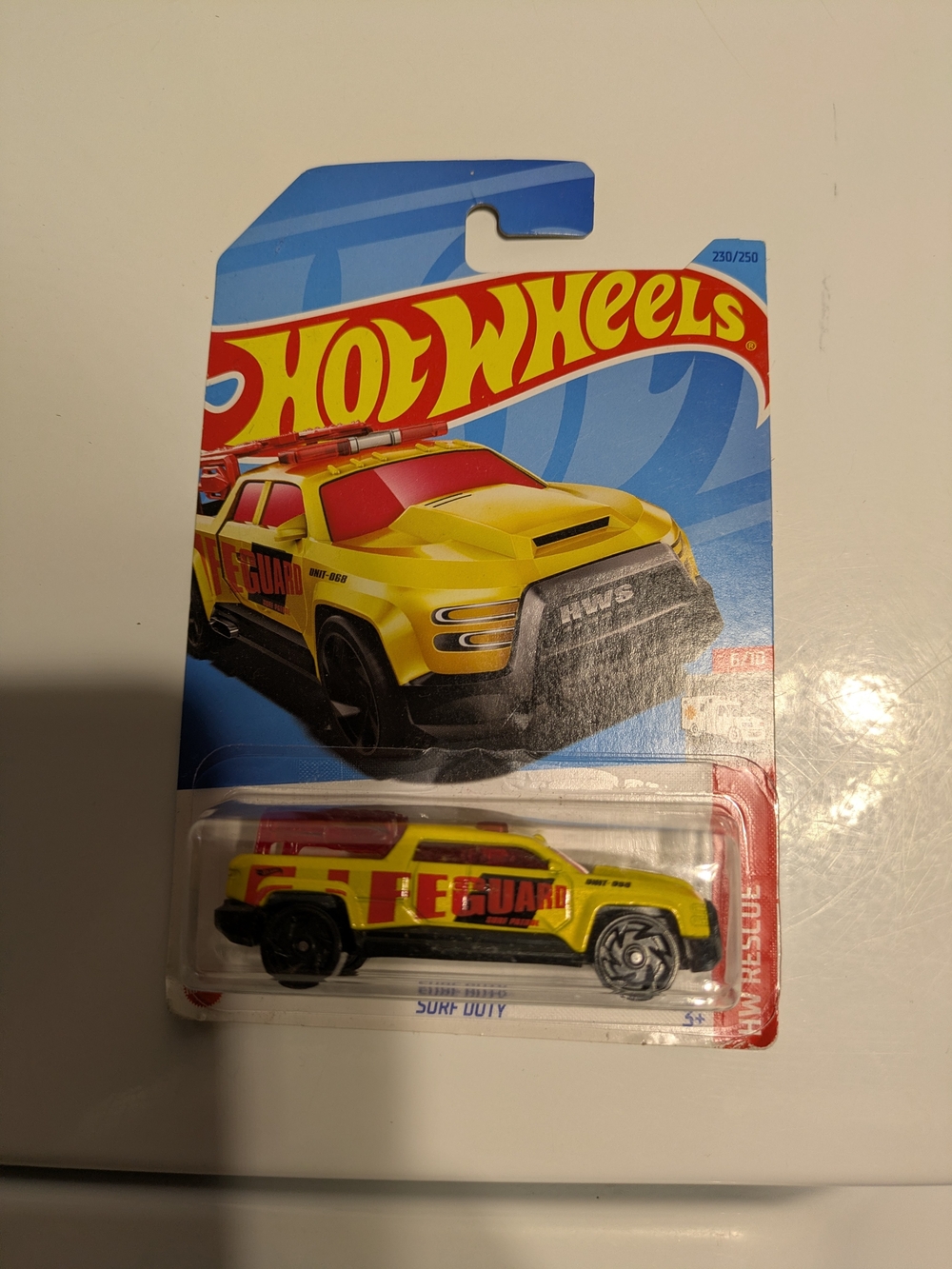 Hot Wheels Yellow Lifeguard Surf Duty Truck - Kids Toy Vehicle
